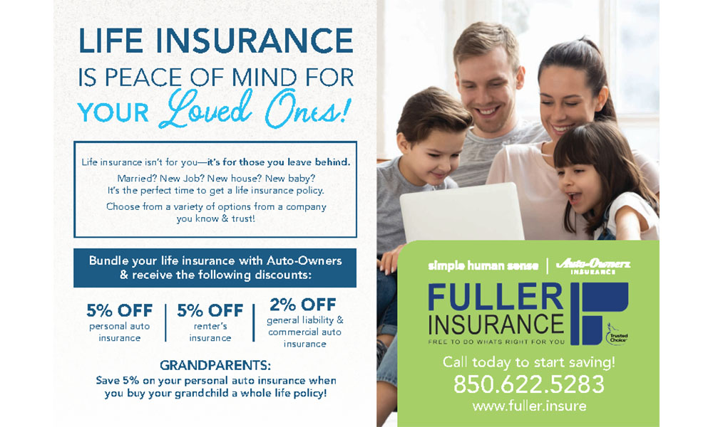 Life Insurance – Peace Of Mind for Loved Ones - Auto-Owners Life Insurance and Bundle Discount Postcard from Fuller Insurance Page 1